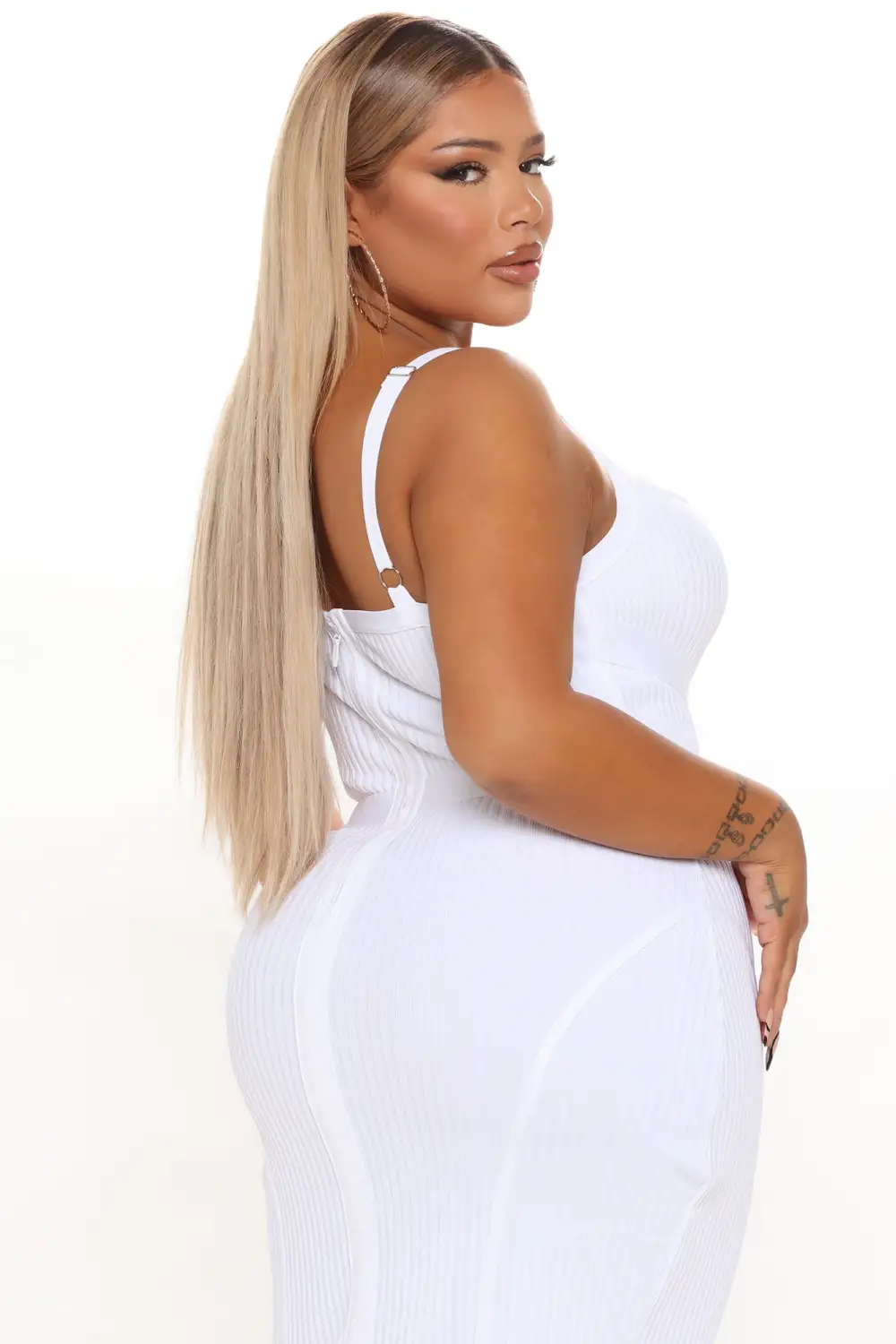 Misty Bandage Midi Dress - White