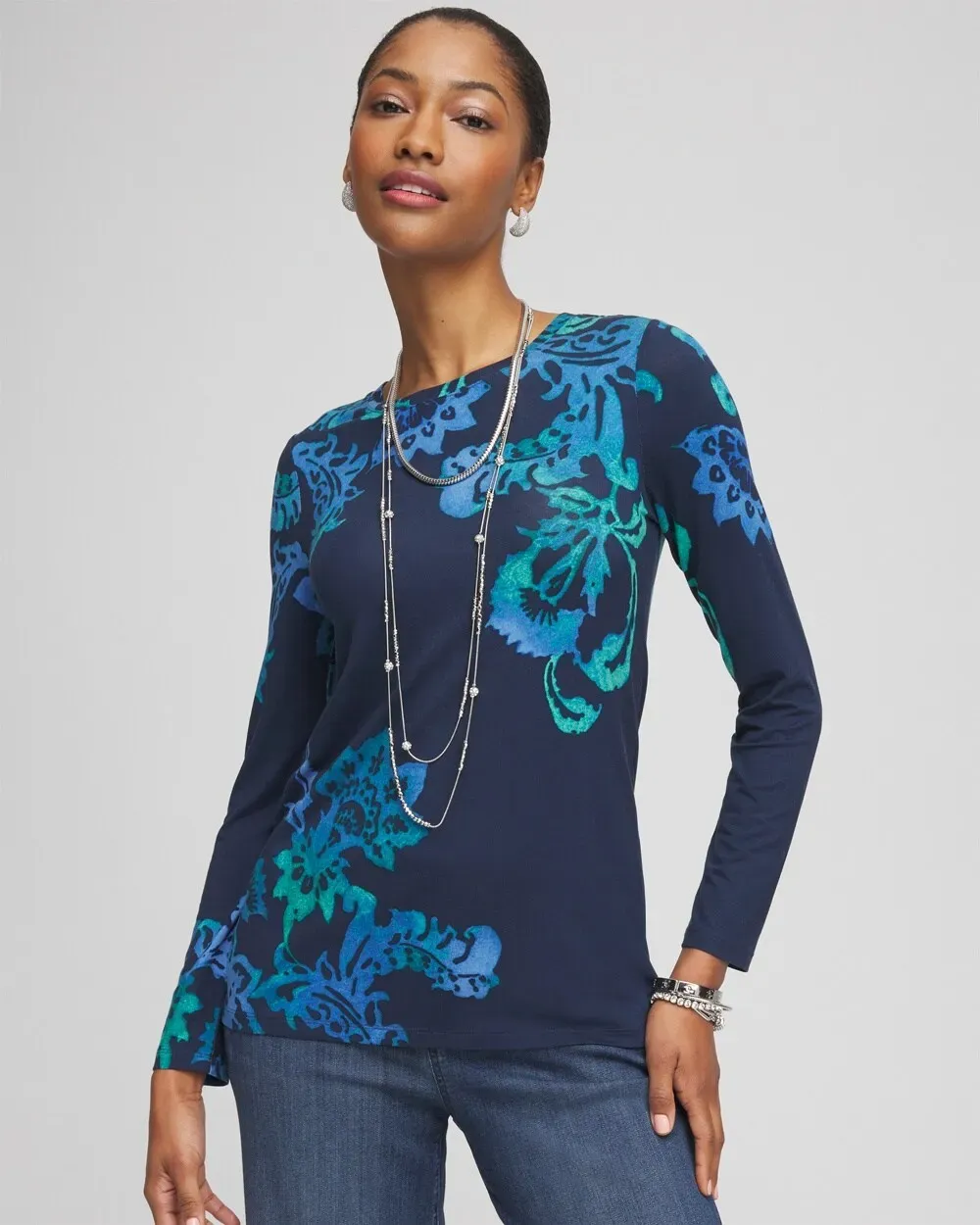Touch of CoolTM Floral Layering Tee
