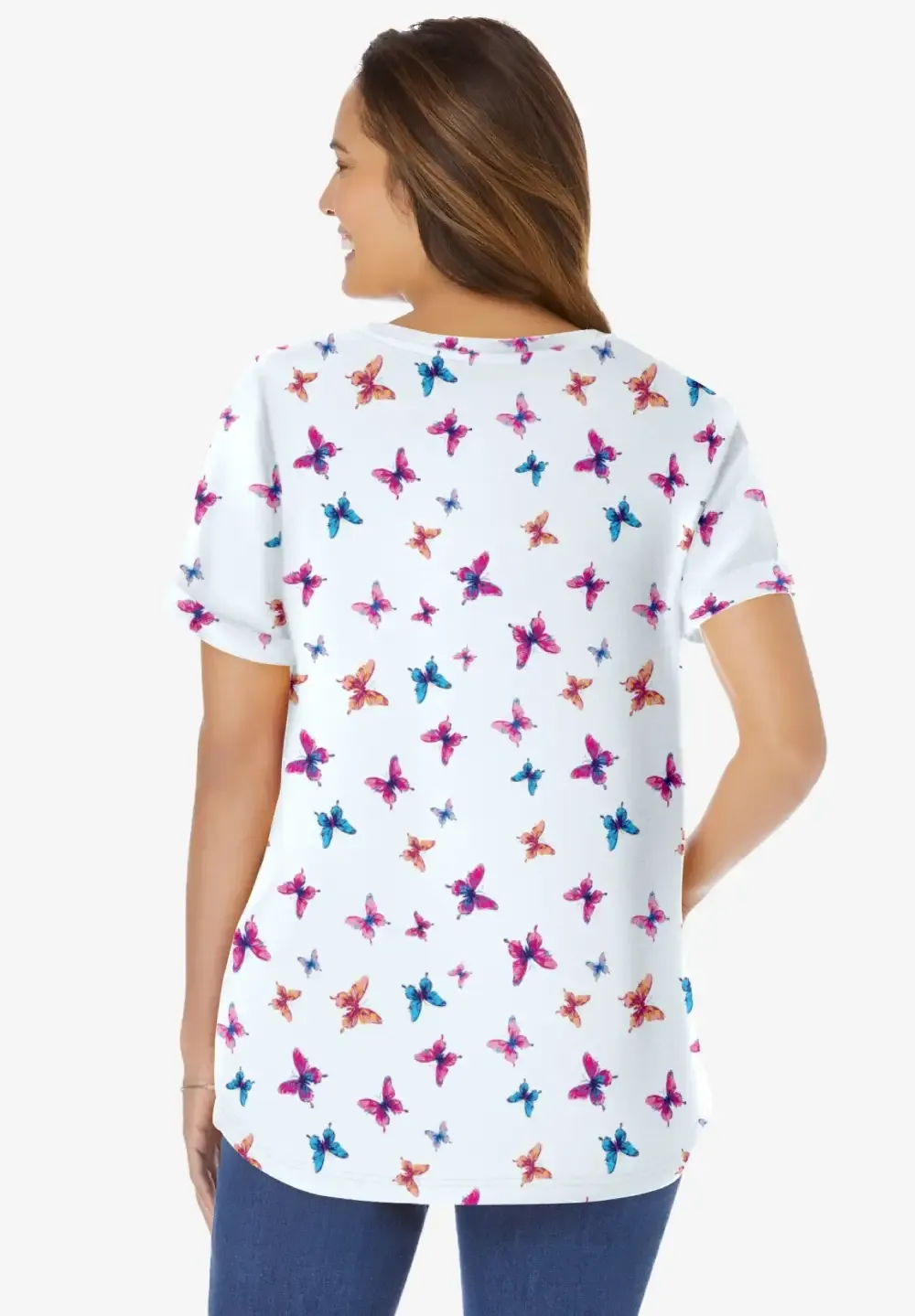 Short-Sleeve Notch-Neck Tee