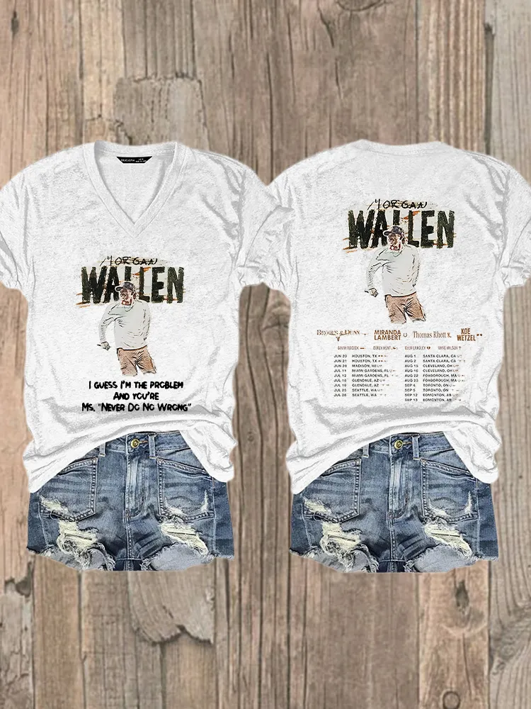 Women'S I Am The Problem Tour 2025 V-Neck T-Shirt