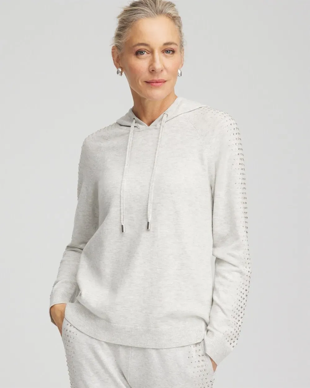 Zenergy® Luxe Cashmere Blend Rhinestone Hoodie