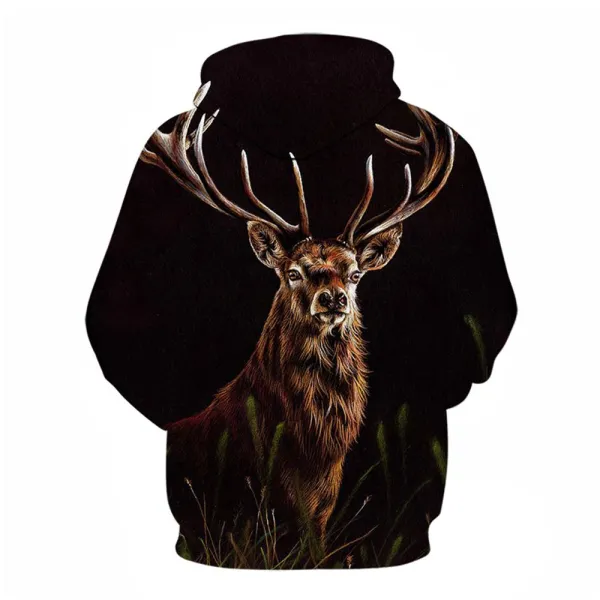 3D GRAPHIC PRINTED HOODIES ELK
