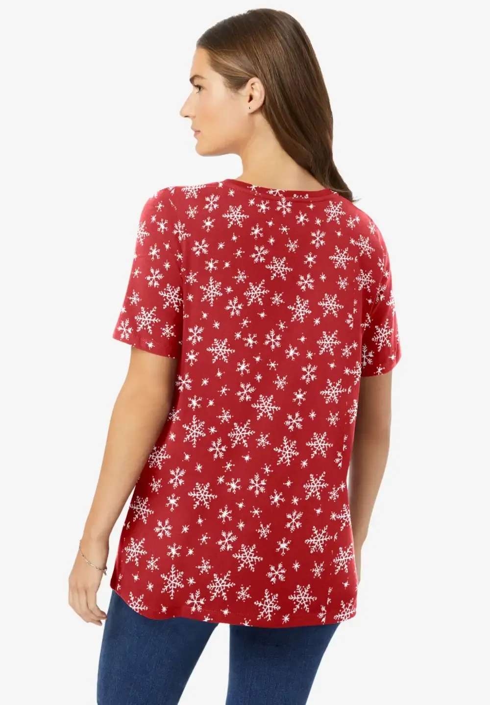 Perfect Printed Short-Sleeve Crewneck Tee