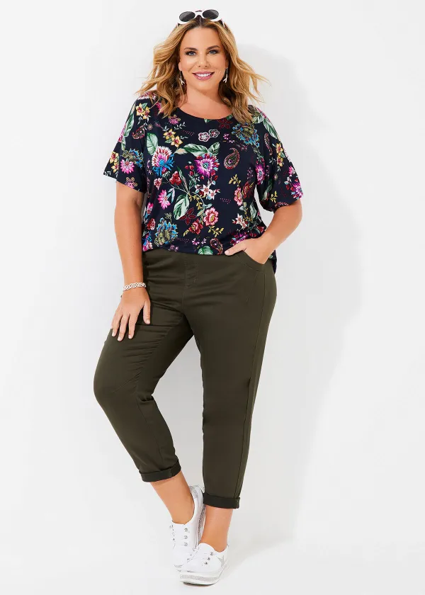 Cotton Mix Flat Front Jogger