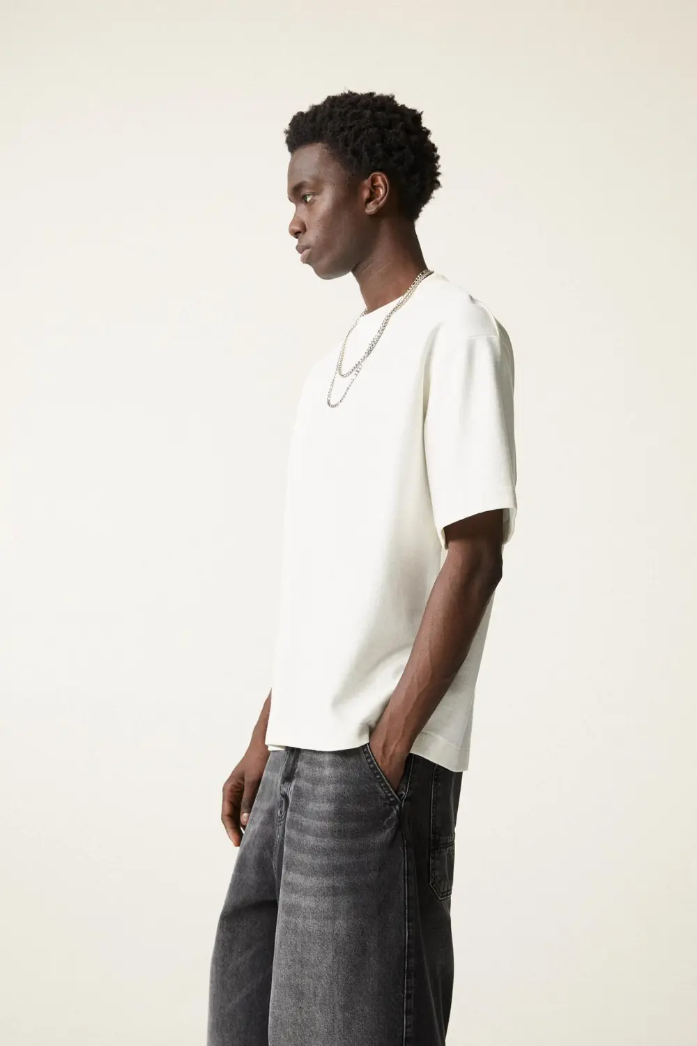 Textured short sleeve sweatshirt