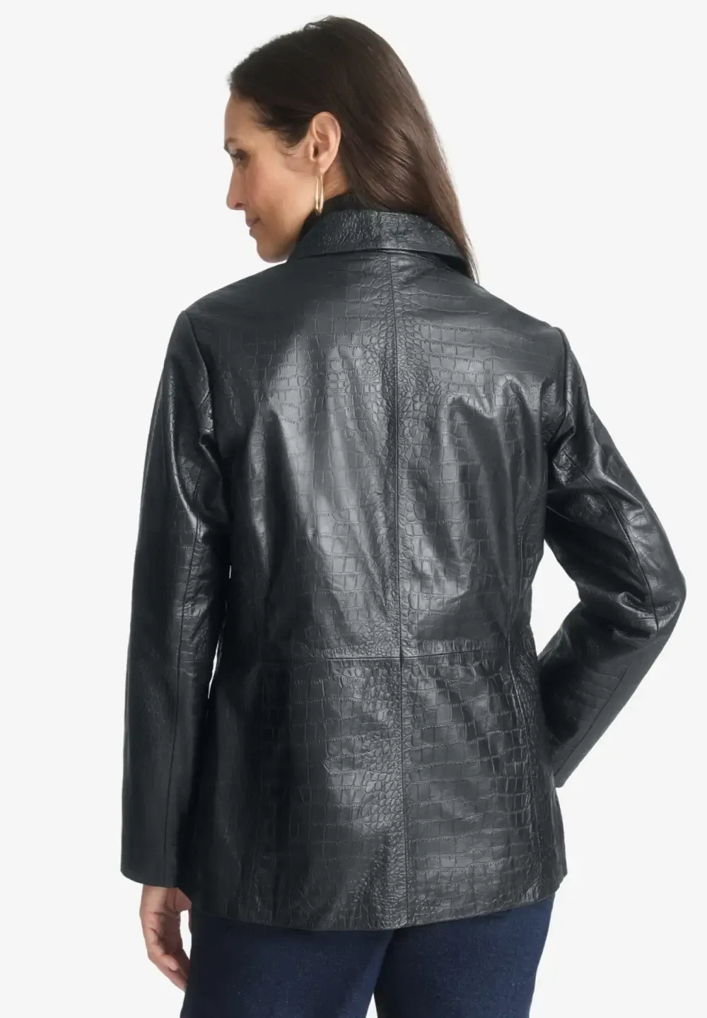 Croc Leather Blazer
