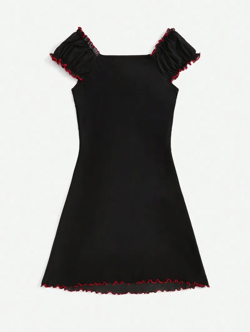 Kawaii Cherry Print Bow Front Dress