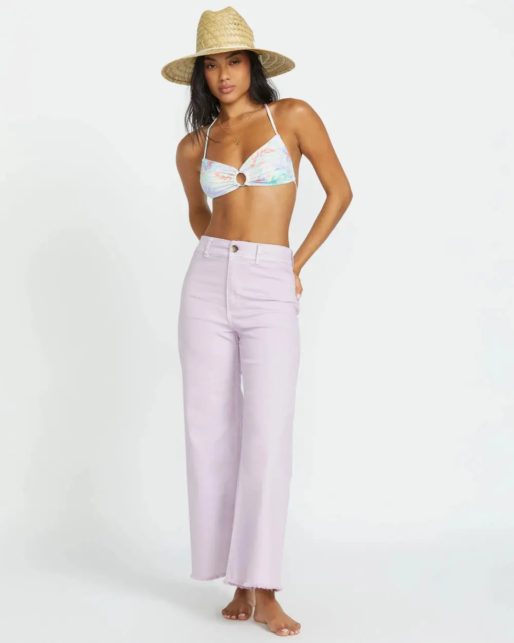 Free Fall High-Waist Pants - Amethyst Smoke