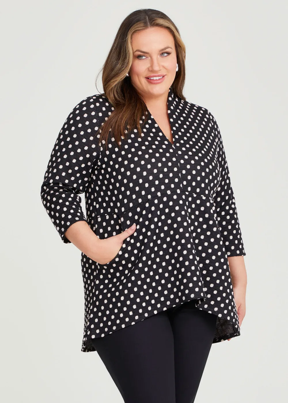 Button Detail Jacquard Top