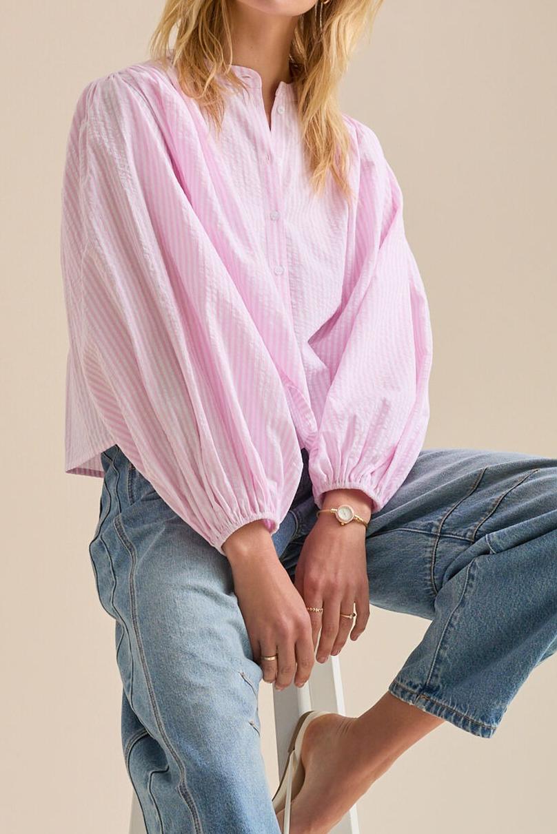 Puff Sleeve Button Up