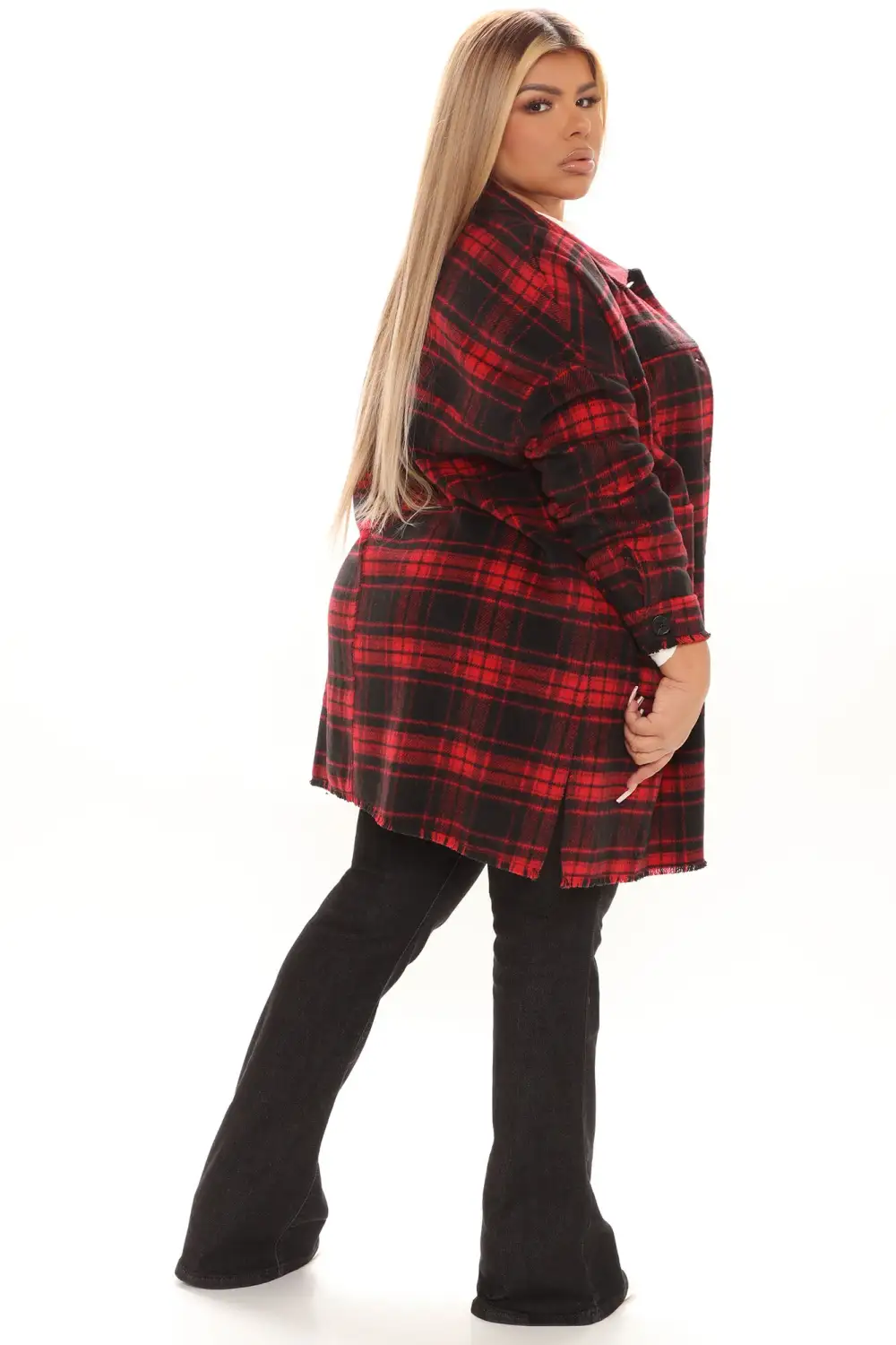 Never Plaid It So Good Shirt Jacket - Red