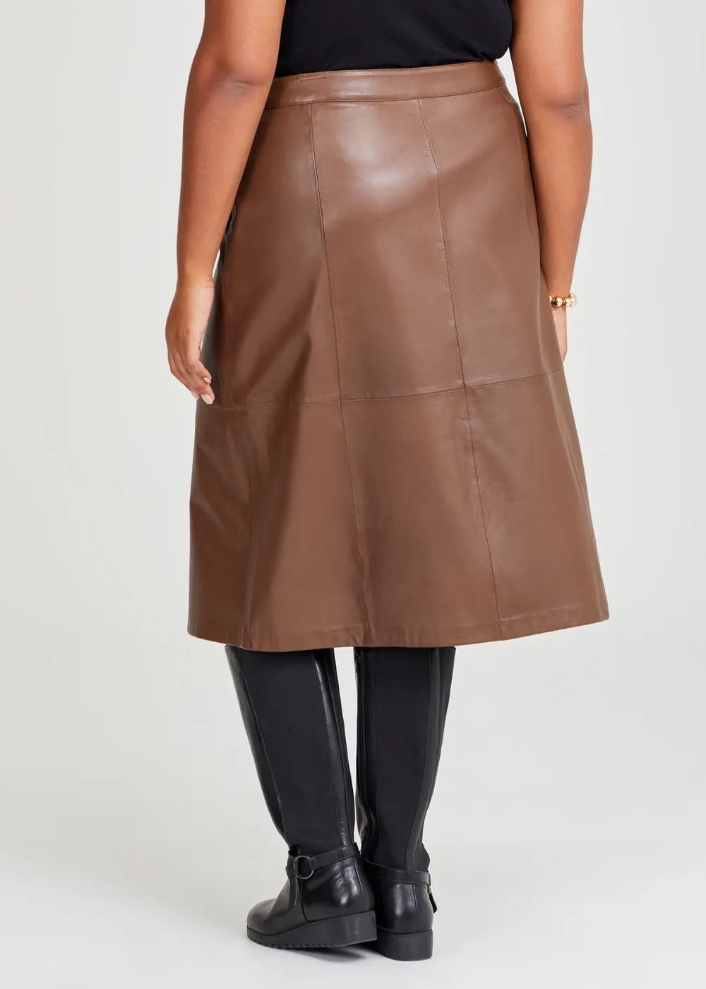 Leather Isa Panel Skirt