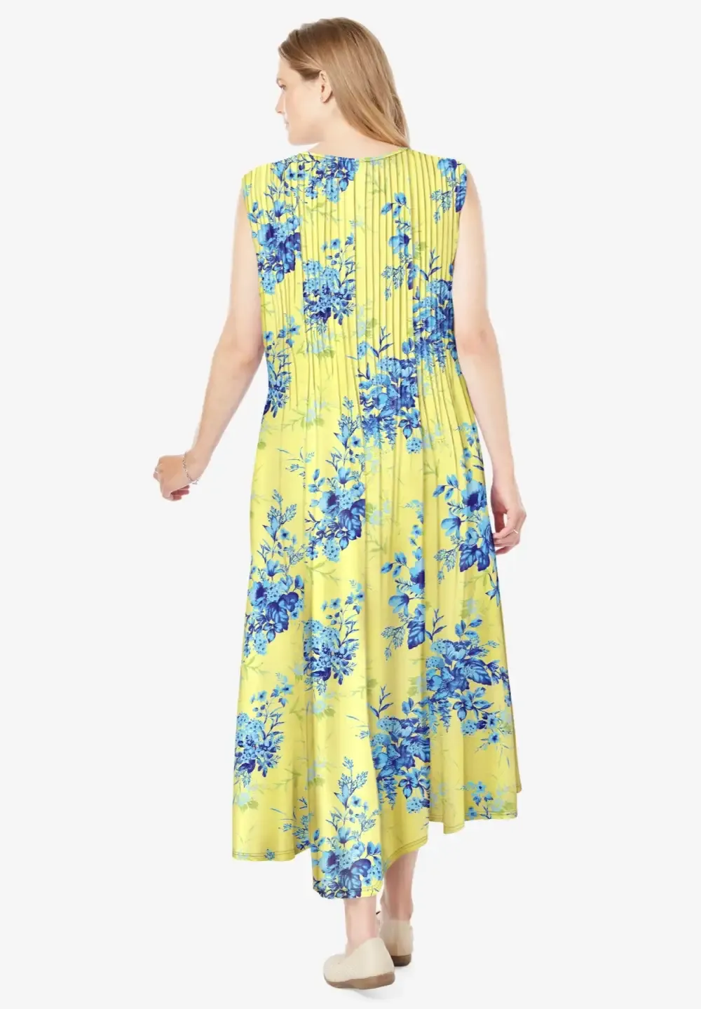 Pintucked Sleeveless Dress