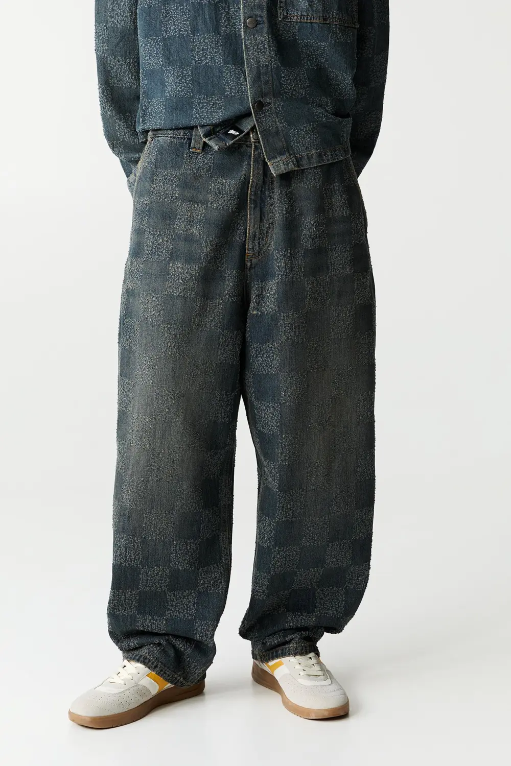 Checked skater jeans