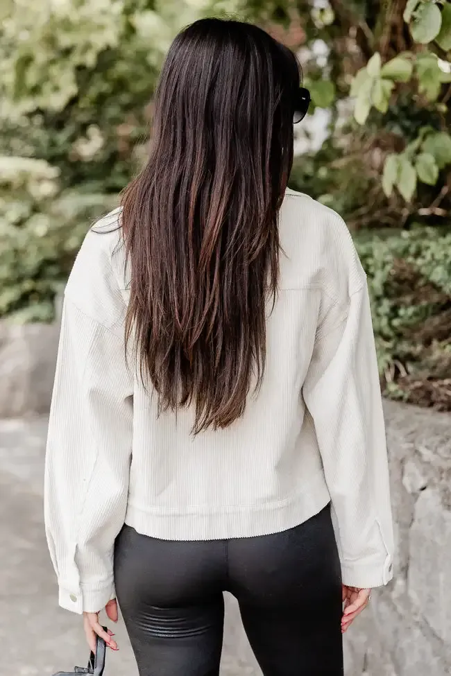 Need A Reason Stone Corded Raw Hem Jacket