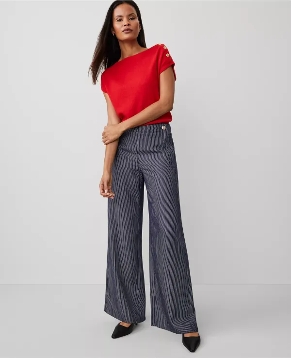 The Wide-Leg Sailor Pant in Pinstripe