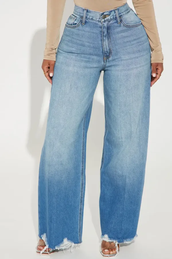 Winnie Wide Leg Jeans - Medium Wash