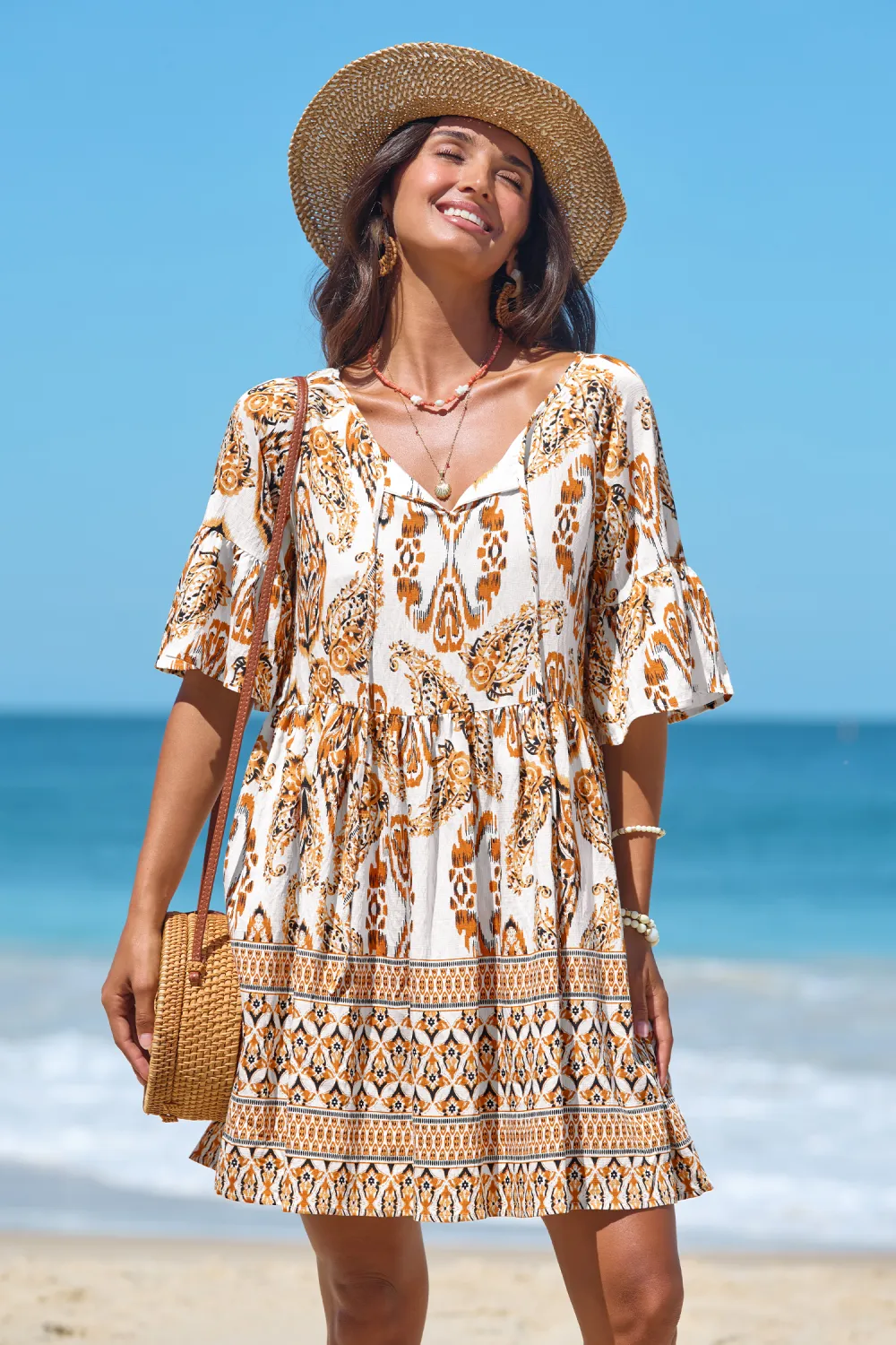 Fields of Boho Ornate Mini Dress