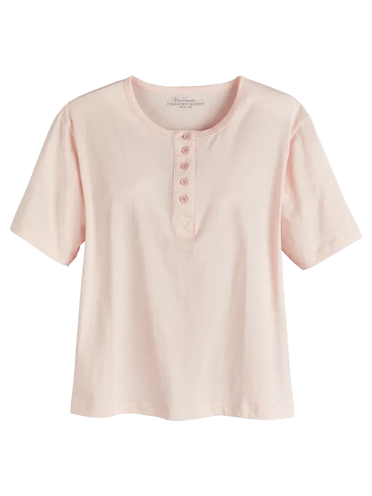 Women's Comfort Knit Solid Color Cotton Sleep T-Shirt