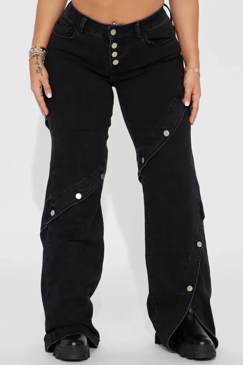 Upgrade You Stretch Wide Leg Jean - Black