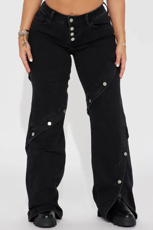 Upgrade You Stretch Wide Leg Jean - Black