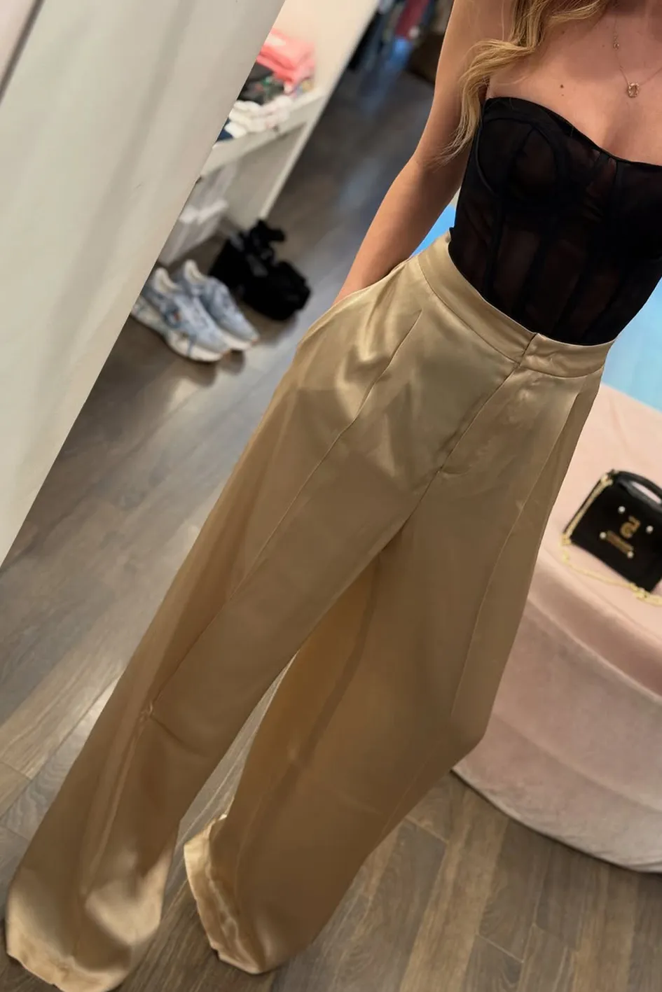 Women'S Satin Casual Top And Pants 2-Piece Set