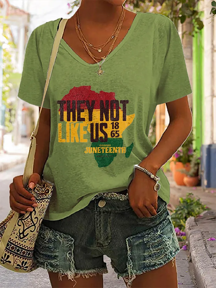 Women'S They Not Like Us 1865 V-Neck Short-Sleeved T-Shirt