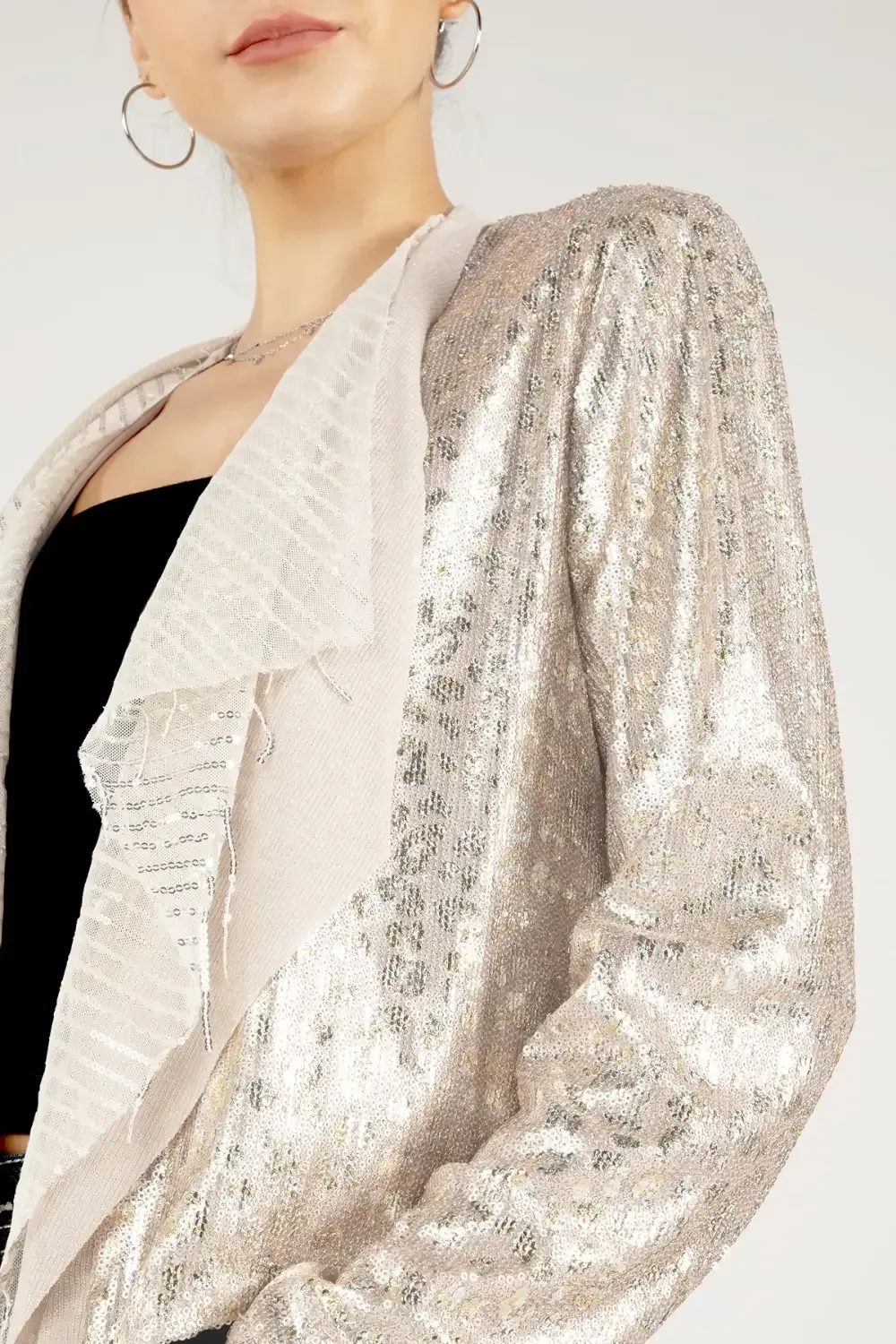 Glitter Leopard Print Open Cardigan