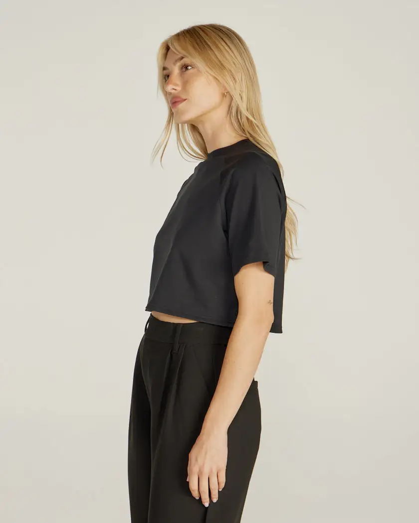 Lux Relaxed Mockneck Raglan Tee