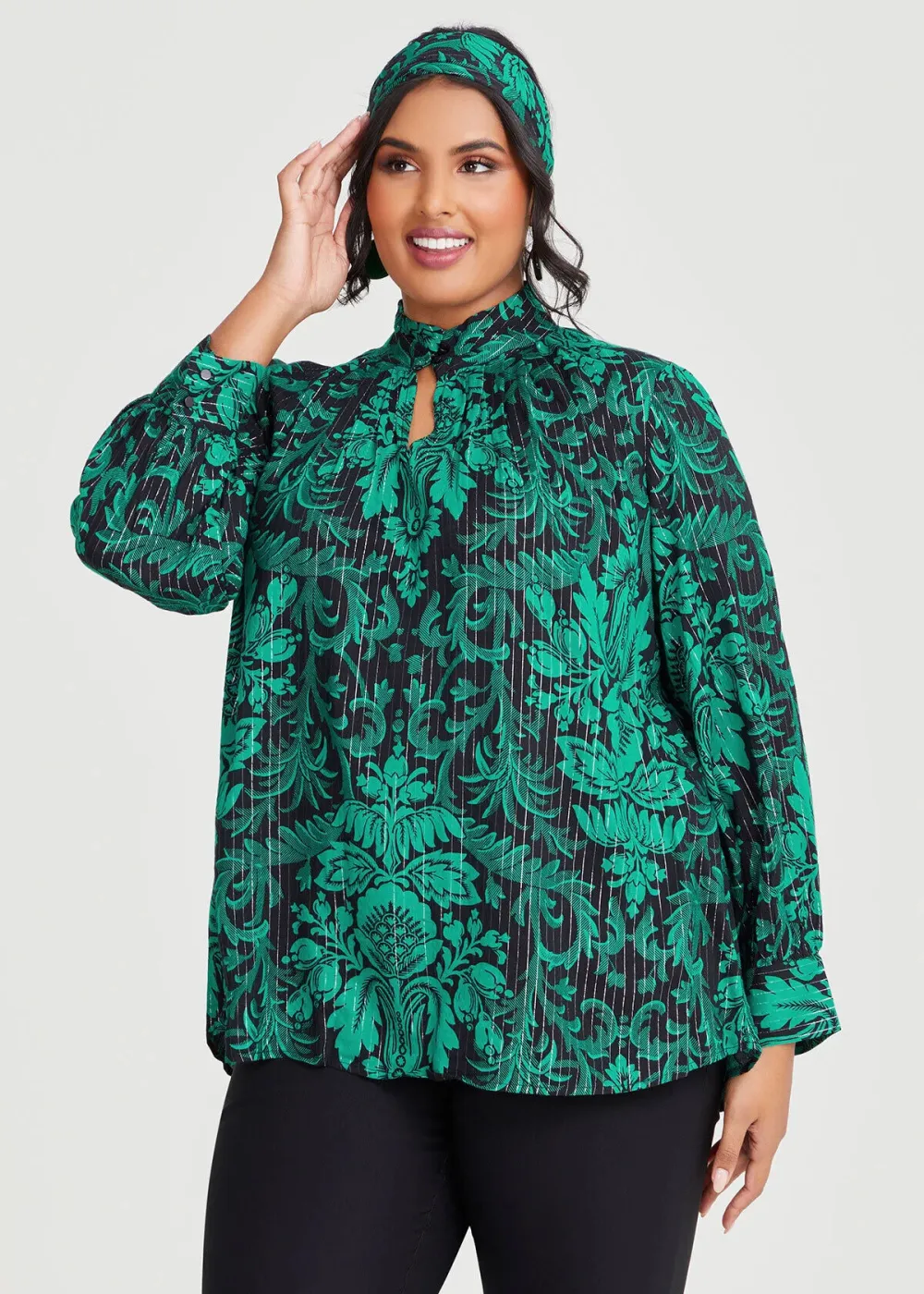 Natural Moss Neck Tie Top