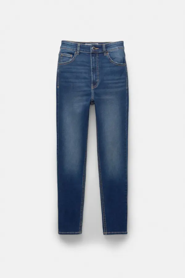 Jeans skinny tiro alto
