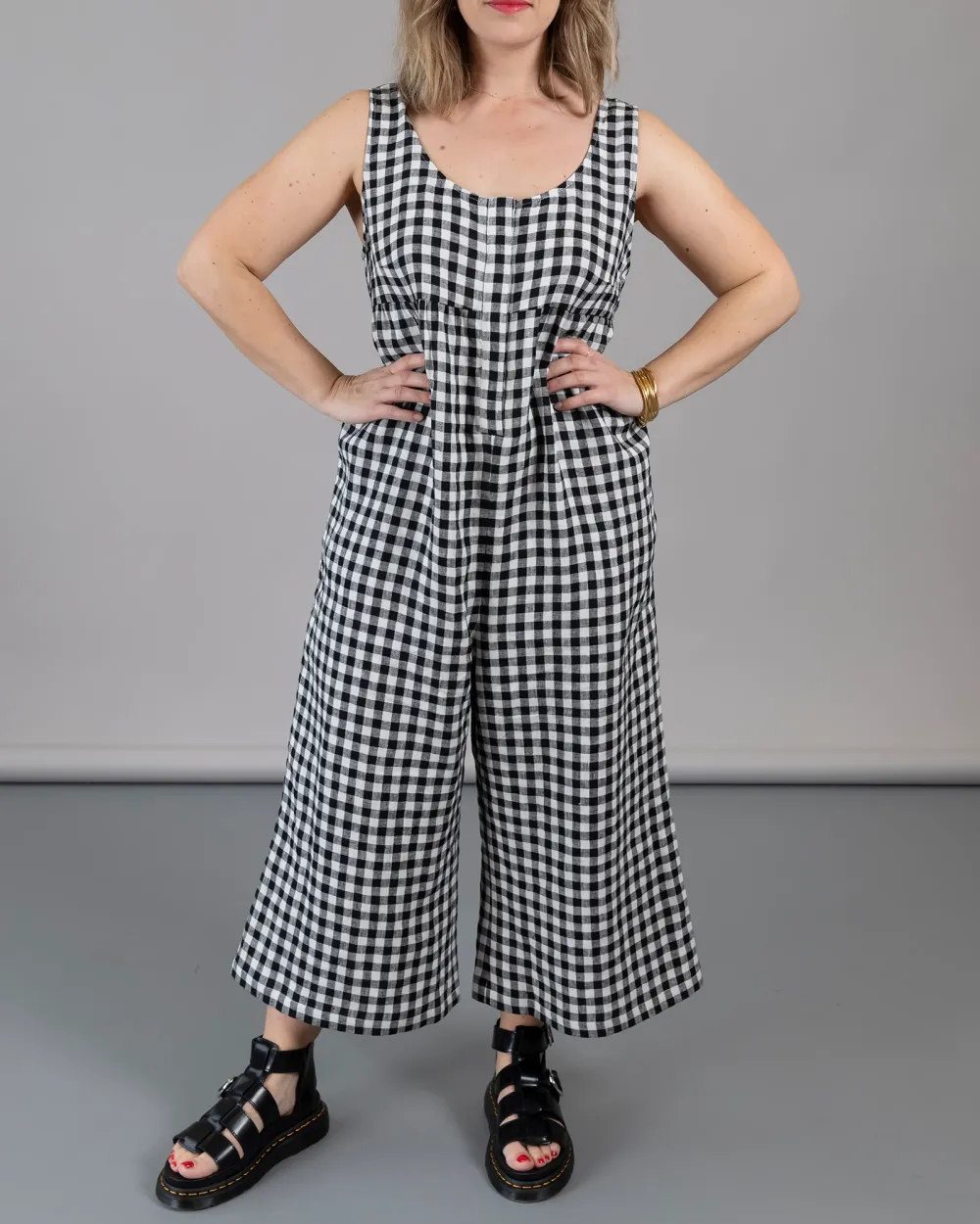 JUMPSUIT - BLACK AND WHITE GINGHAM