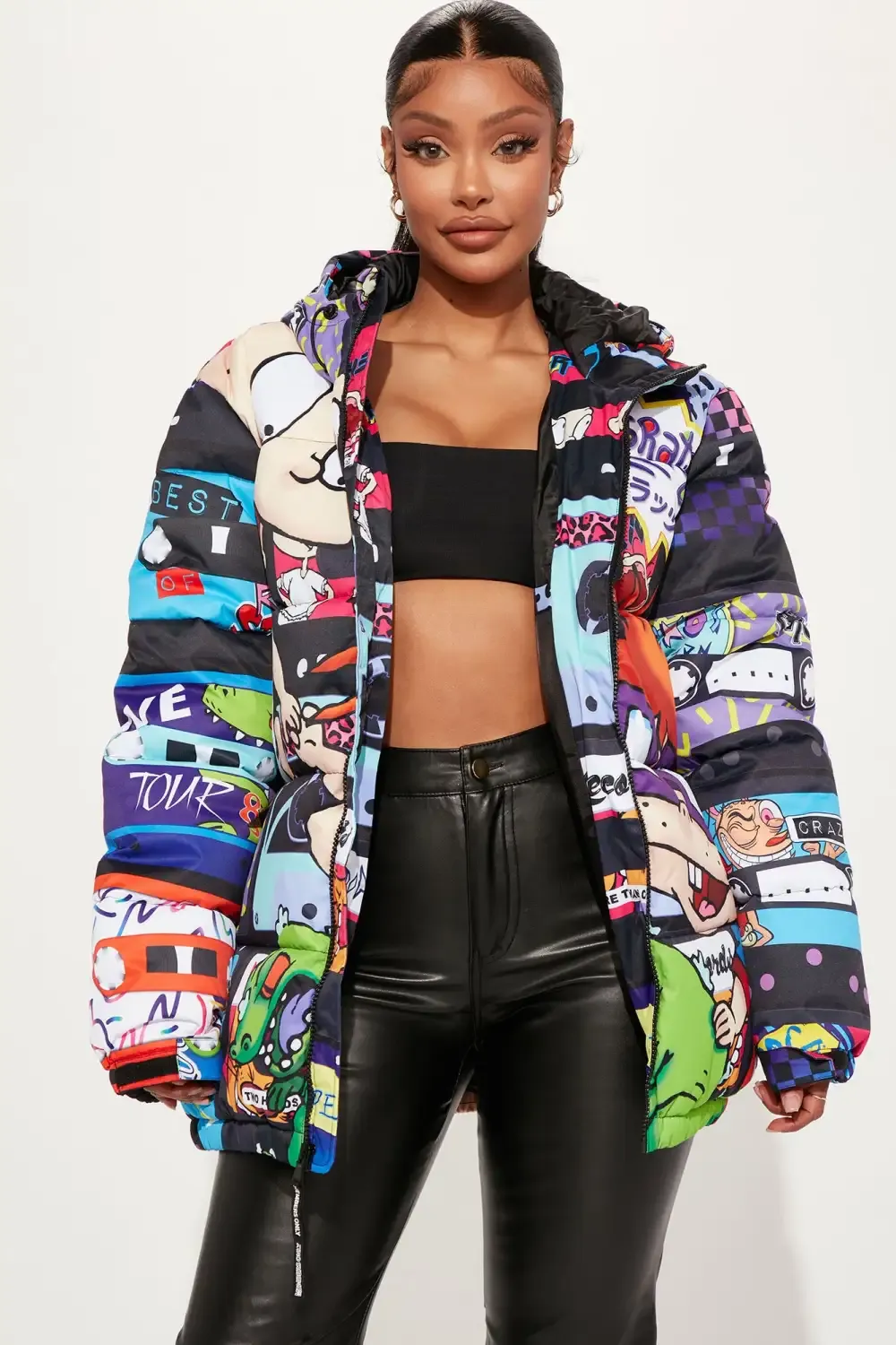 Rugrats Puffer Jacket - Black/combo