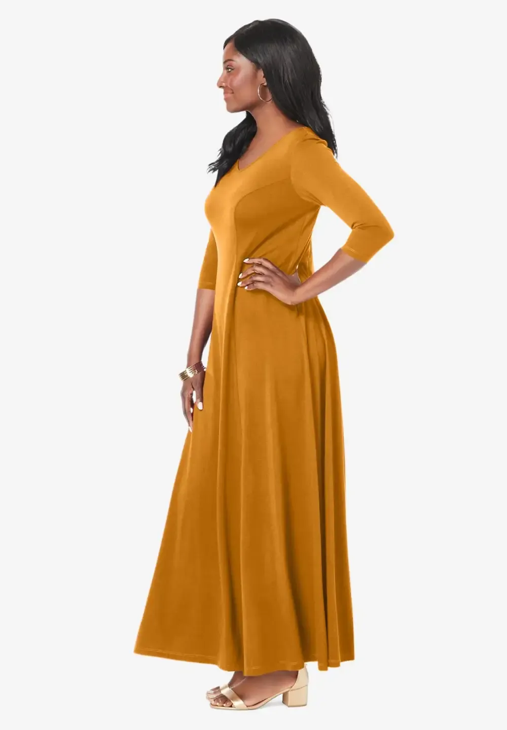 Double-V Maxi Dress