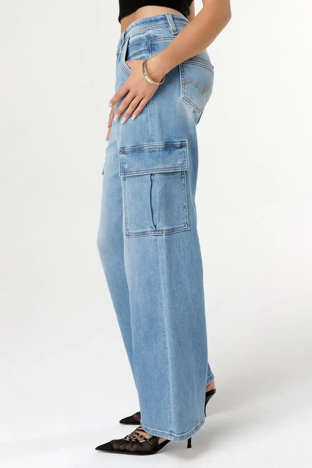 Sleek Denim Cargo