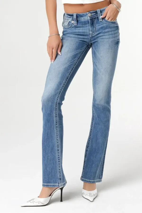 Stitched to Topaz Bootcut Jeans