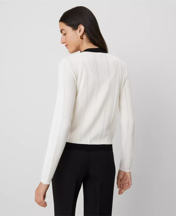 Contrast Trim Cardigan