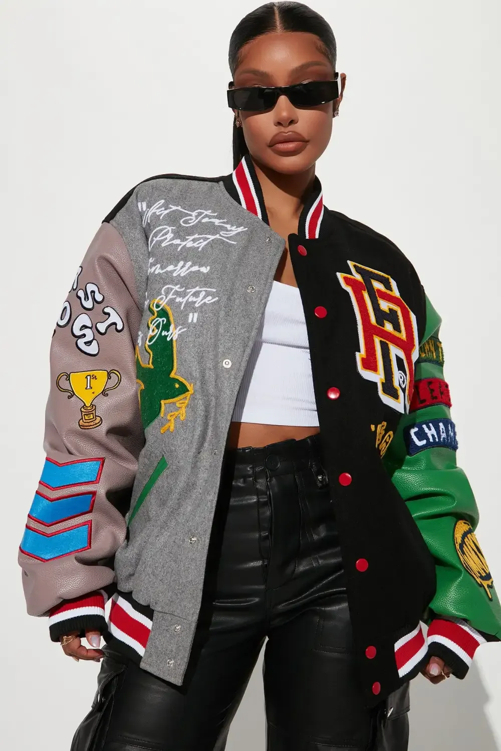 Bright Future Varsity Jacket - Black/combo