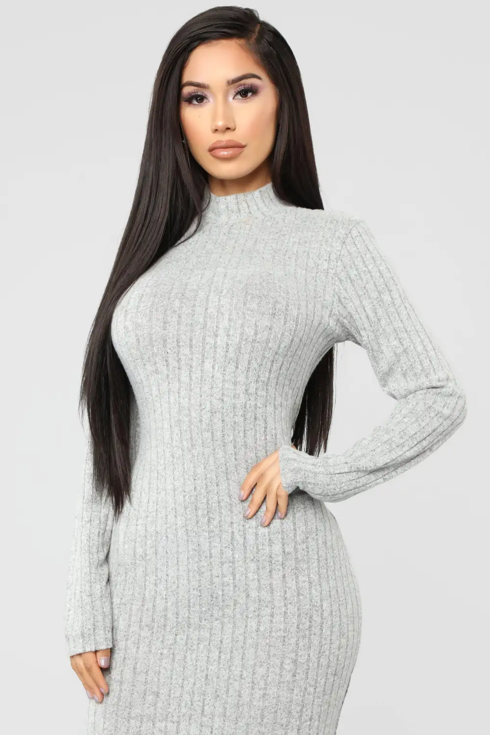 Not Over You Yet Sweater Dress - Heather Grey