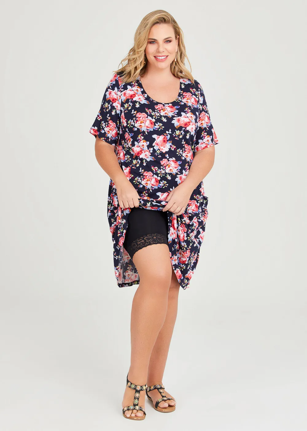 Floral Cotton A-line Dress