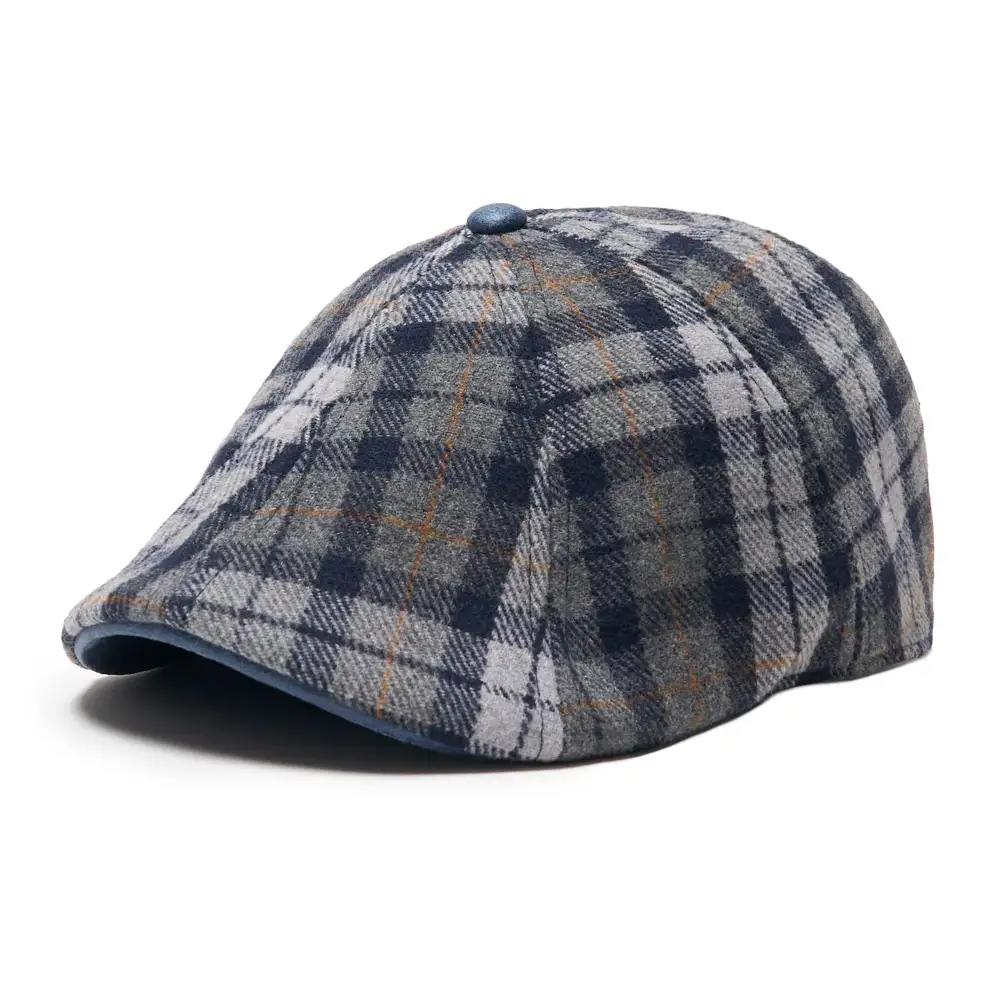 Dustin “The Diamond” Poirier Boston Scally Cap - Blue & Grey Plaid
