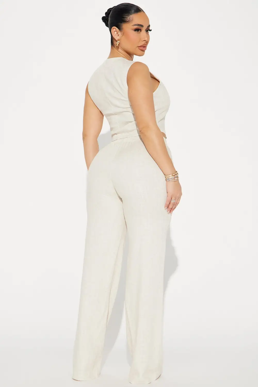 Perfect Vacay Linen Pant Set - Taupe