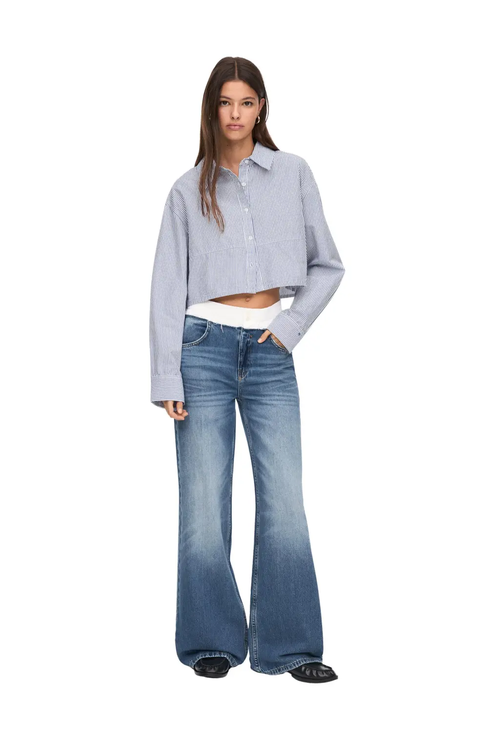 Jeans baggy cintura bóxer