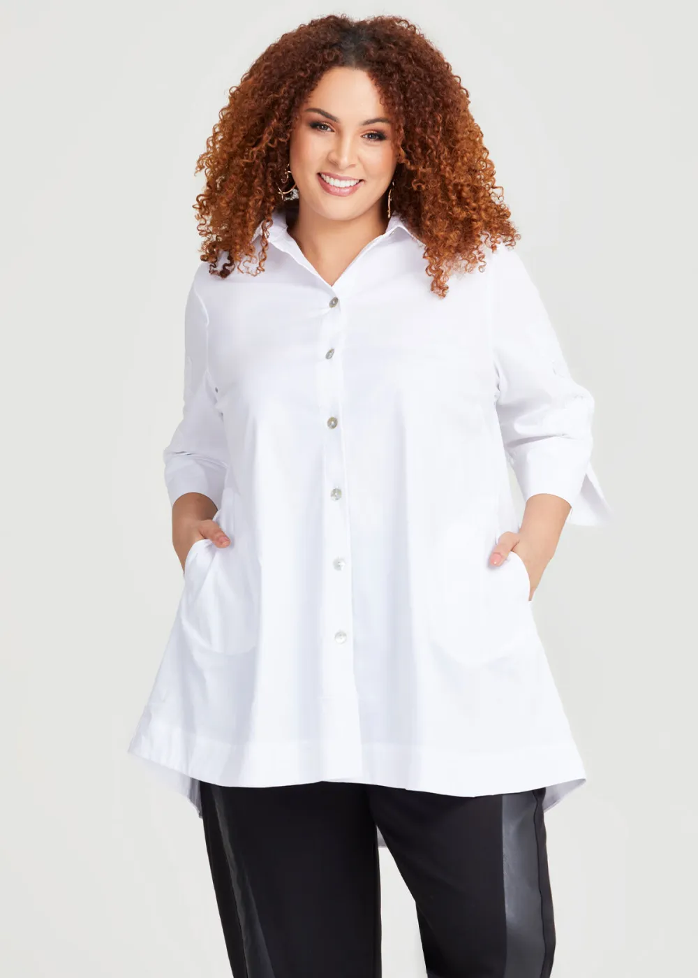 Lace Applique Cotton Shirt