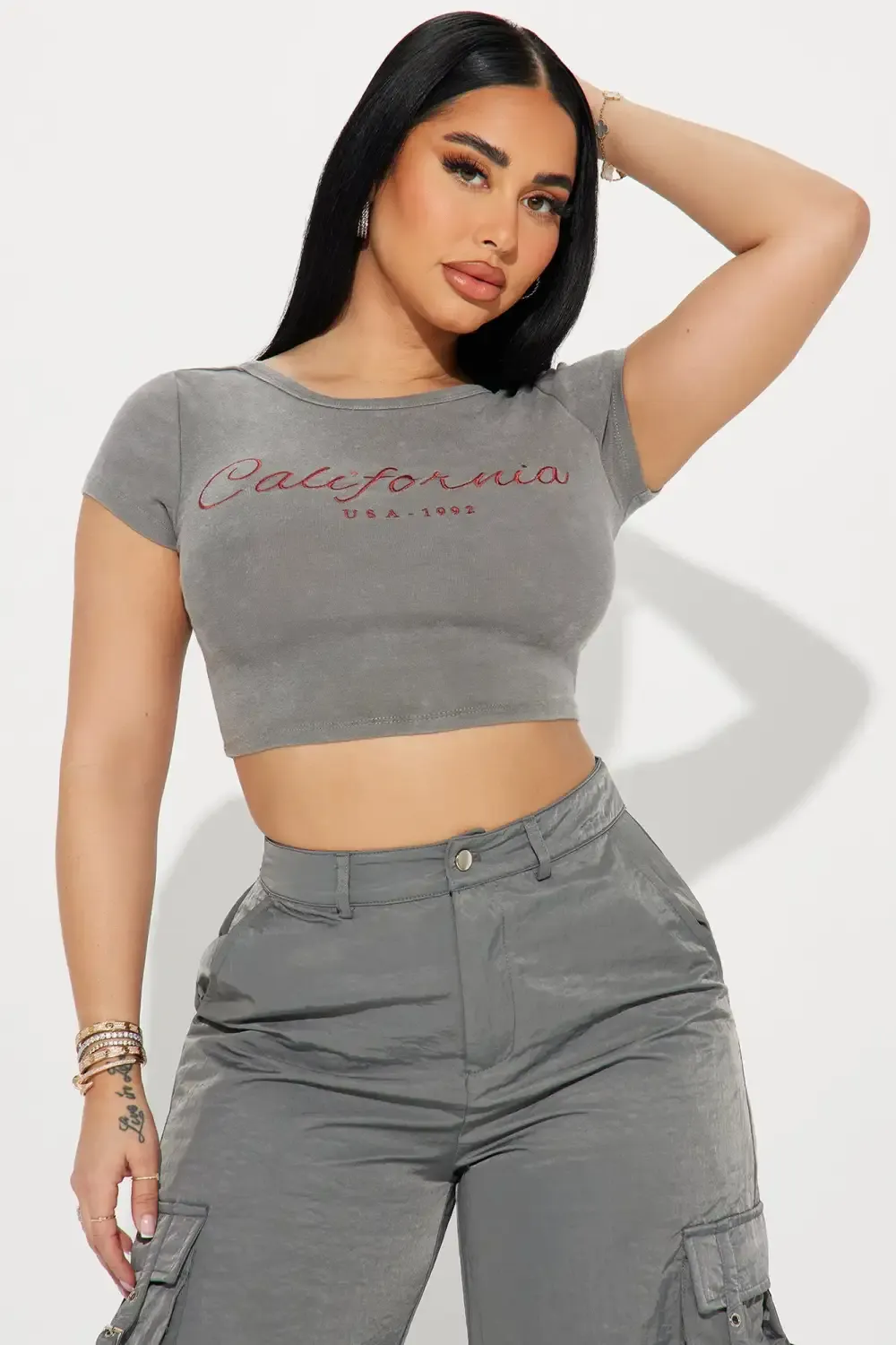 Mind Full Of Cali Short Sleeve Tee - Grey/combo