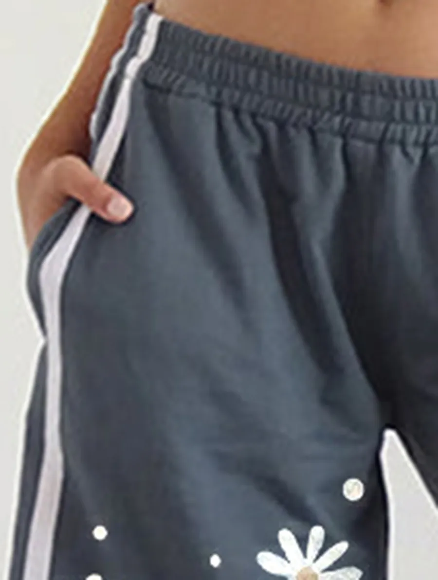 Short In Blue Mirage With White Stripe