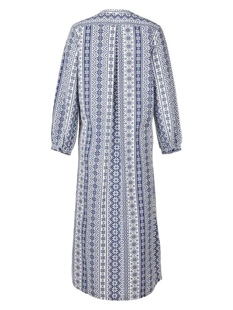 Nordic Snowflake Flannel Nightgown