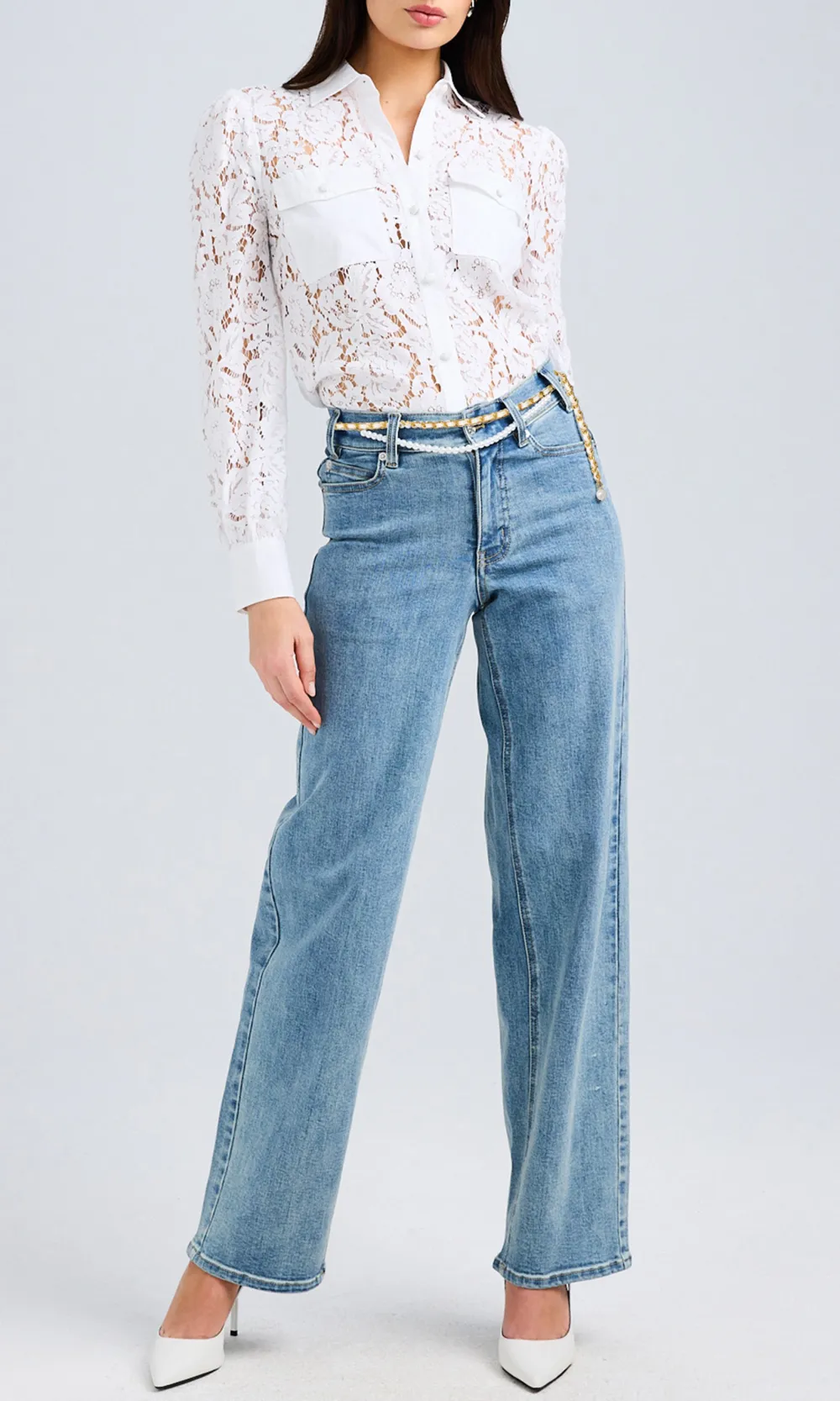 Anisa Lace Poplin Combo Shirt