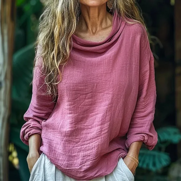 Vintage Bohemian Style Linen Long Sleeve Shirt