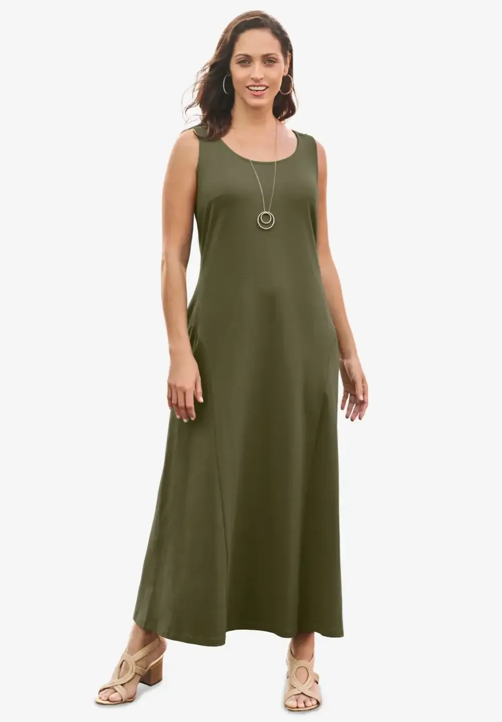 Stretch Cotton Tank Maxi Dress